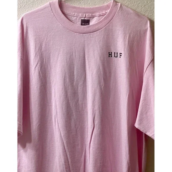 NEW HUF WORLDWIDE Pink with Rose Graphic T Shirt SIZE Large - Picture 4 of 12